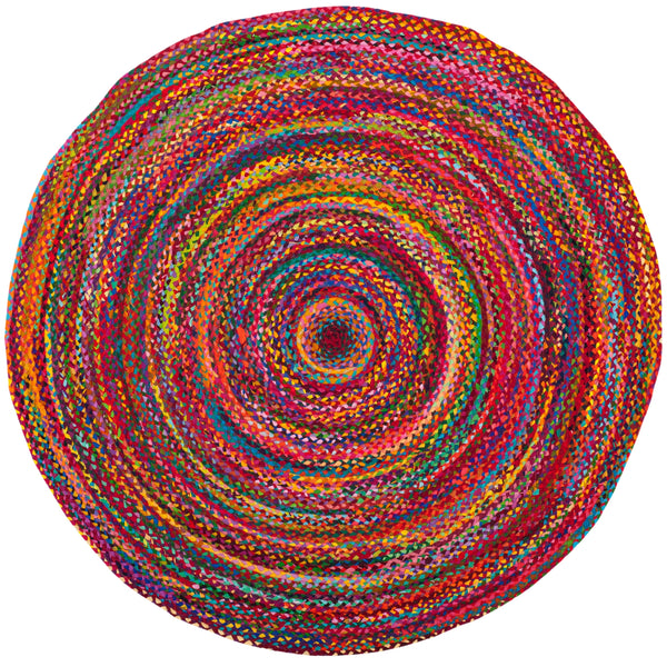 Natural Fiber Cotton Round Multi chindi Area Rug Round Rag Rug