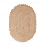 Natural Fiber Oval Rug 5'x8' Scalloped Jute Rug 6'x8' Oval Jute Doormat 2'x3'