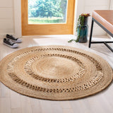 Natural Fiber Round Border Area Rug for living room, dining room