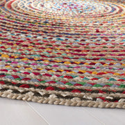 Natural Fiber Round Jute Area Rug, multicolor chindi round rug
