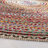 Natural Fiber Round Jute Area Rug, multicolor chindi round rug