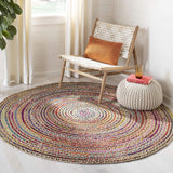 Natural Fiber Round Jute Area Rug, multicolor chindi round rug