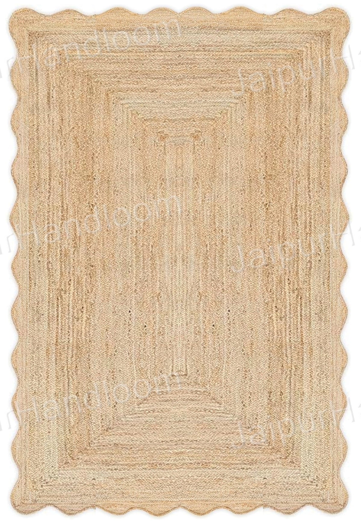 Natural Fiber Rug Scalloped Jute Rug Seagrass Area Carpet Bathroom Rugs