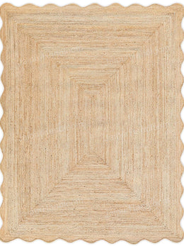 Natural Fiber Rug Runner Scalloped Jute Rug Seagrass Area Carpet Bathroom Rugs