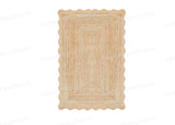 Natural Fiber Rug Scalloped Jute Rug Seagrass Area Carpet Bathroom Rugs