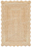 Natural Fiber Rug Scalloped Jute Rug Seagrass Area Carpet Bathroom Rugs