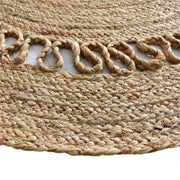 Natural Jute Round Rug 4'x4' for Entry Door Braided Jute Round Rug for Patio Area