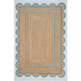 Natural Jute Scallop Rug 7'x9' Scalloped Edge Rugs 5'x7' Hemp Jute Runner Rugs