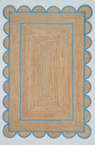 Natural Jute Scallop Rug 7'x9' Scalloped Edge Rugs 5'x7' Hemp Jute Runner Rugs