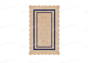 Navy Blue Jute Rug Scalloped Rugs Wavy Edge Jute runner Modern Sisal rugs