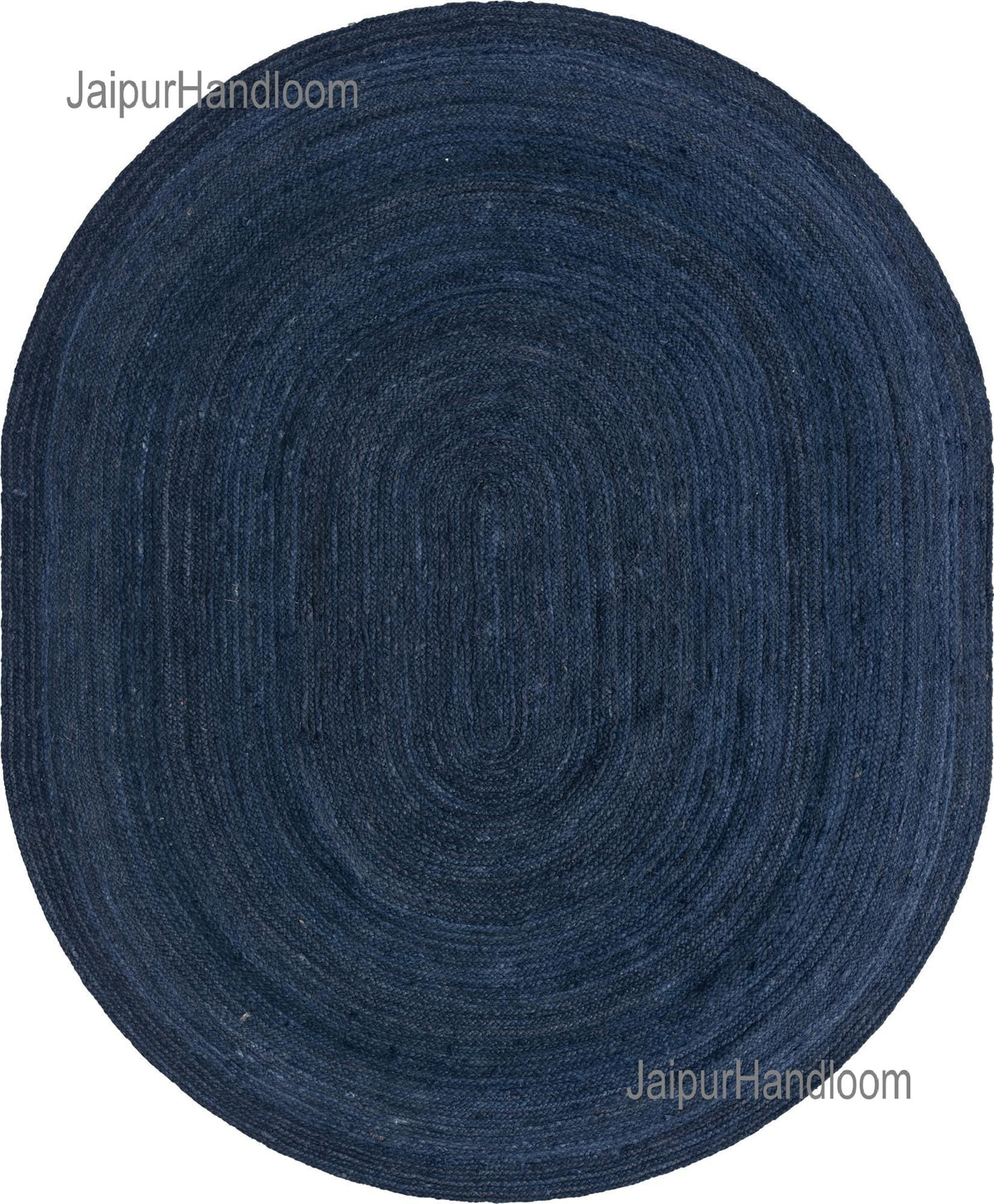 Navy Blue Oval Jute Rug 9X12 for Living Room Braided Seagrass Oval Carpet