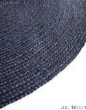 Navy Blue Oval Jute Rug 9X12 for Living Room Braided Seagrass Oval Carpet