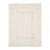 Off White Jute Area Rug 5'x7' Braided Jute Rug for Living Room Hemp Hallway Rug