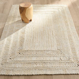 Off White Jute Area Rug 5'x7' Braided Jute Rug for Living Room Hemp Hallway Rug