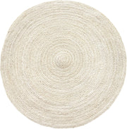 Off White Round Jute Braided Boho Area Rug Hand Woven Farmhouse Reversible Rugs
