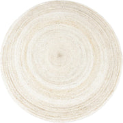 Off White Round Jute Braided Boho Area Rug Hand Woven Farmhouse Reversible Rugs