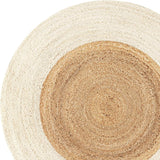 off white Jute Area Rug Round Handmade Braided Reversible Natural Fiber Rug