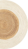 off white Jute Area Rug Round Handmade Braided Reversible Natural Fiber Rug