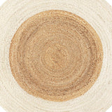 off white Jute Area Rug Round Handmade Braided Reversible Natural Fiber Rug