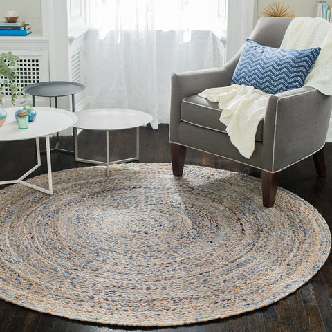 Organic Hand-Braided Living Room Round Area Rugs 5 x 5 ON SALE & FREE SHIPPING