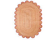 Oval Area Rug 5'x8' for Living Room Jute Scalloped Rug Scallop Oval Rug 4'x6'