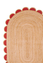 Oval Scandinavian Rug 6'x9' Oval Scalloped Rug 4'x6' Jute Scallop Rug 10'x14'