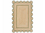 Braided Jute Doormat Emerald Green Scalloped Jute Rug Runner
