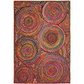 Braided Cotton Rug, Psychedelic Design Rug, Natural Fiber Rug, Handwoven Rug