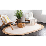 Reversible 6'x8' Oval Area Rug for Bedroom, Braided Jute Rugs for Dining Space