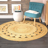 Round Handmade Jute Rugs Round Jute Carpets Eco-Friendly Jute Round Rug