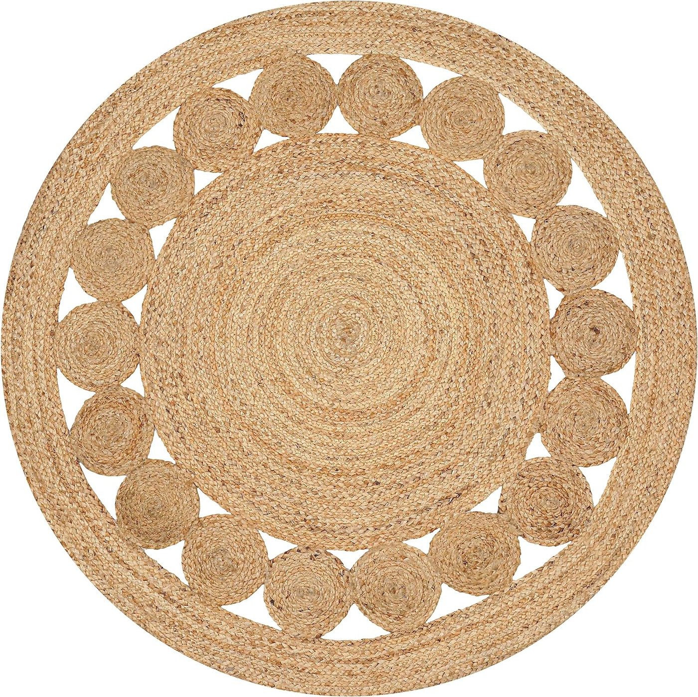Round Handmade Jute Rugs Round Jute Carpets Eco-Friendly Jute Round Rug