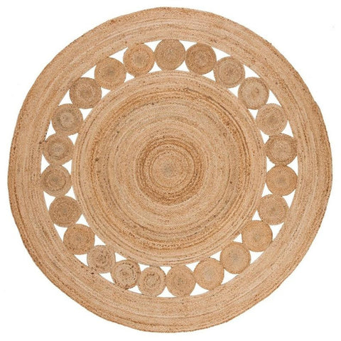 Round Handmade Jute Rugs Round Jute Carpets Eco-Friendly Jute Round Rug