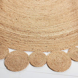 Round Jute Hand Woven Area Rug, Natural, Solid Natural Fiber Round Jute Rug