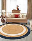 Round Jute Rug 8' Heavy Traffic Round Rug for Entry Door Round Door Mats 3'