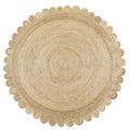Round Scallop Rug Round Scalloped Circular Jute Rug Round Jute Area Rug