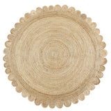 Round Scallop Rug Round Scalloped Circular Jute Rug Round Jute Area Rug