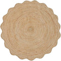 Round Scallop Rug, Scalloped jute rug, Natural Fiber Round Area Rug