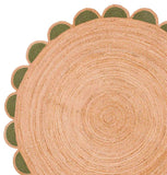 Round Scalloped Rug 8'x8' Braided Jute Round Rug for Living Room 10'x10'