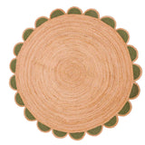 Round Scalloped Rug 8'x8' Braided Jute Round Rug for Living Room 10'x10'