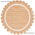 Round Scalloped Rug Jute Round Rug 180 cm Round Jute Doormats