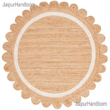 Round Scalloped Rug Jute Round Rug 180 cm Round Jute Doormats