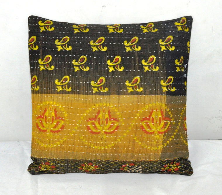 16" large kantha throw pillows indian cushion cover dorm room sofa pillows