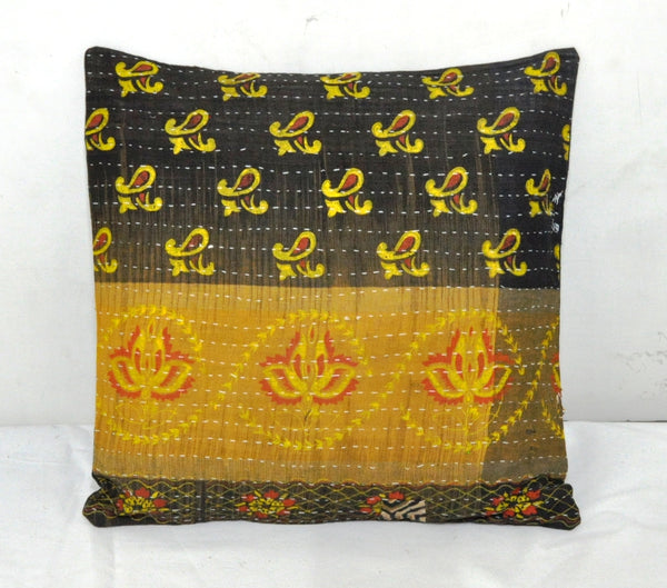 16" large kantha throw pillows indian cushion cover dorm room sofa pillows