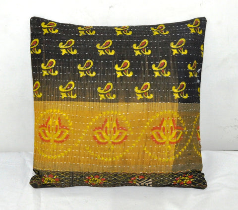 16" large kantha throw pillows indian cushion cover dorm room sofa pillows