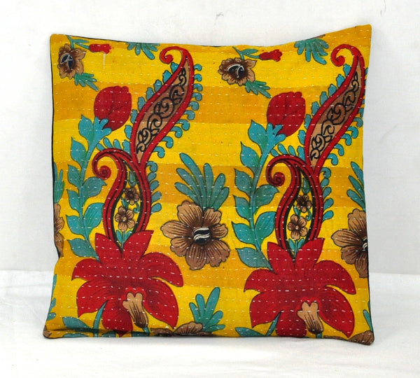 indian hand crafted vintage kantha pillow covers Bohemian sofa cushions