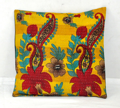 indian hand crafted vintage kantha pillow covers Bohemian sofa cushions