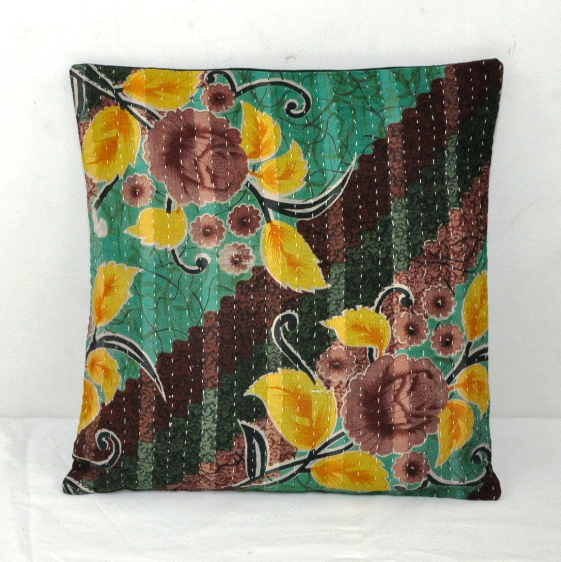 floral kantha cushion cover bohemian outdoor furniture pillow covers