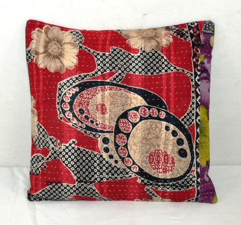 indian hand crafted vintage kantha pillow covers Bohemian sofa cushions