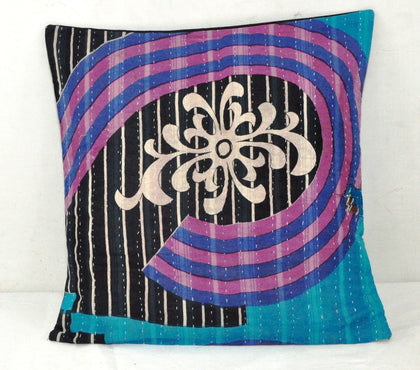 16X16 handmade sofa cushion covers vintage kantha throw pillow covers