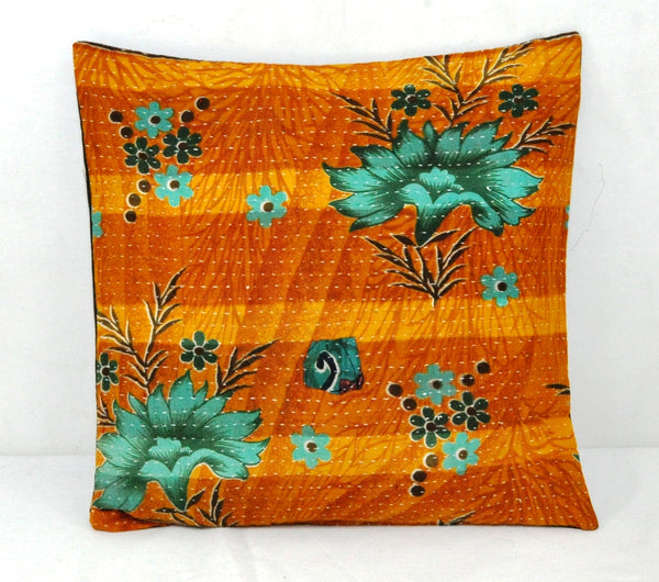 indian hand crafted vintage kantha pillow covers Bohemian sofa cushions
